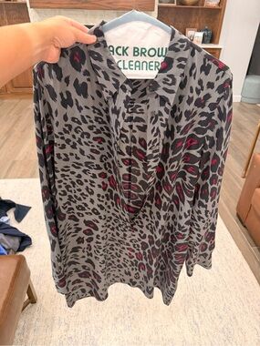 Equipment Grey Leopard-Print Dress